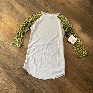 Lularoe Randy T Shirt 3/4 Sleeve Extra Extra Small XXS New NWT Gray Green